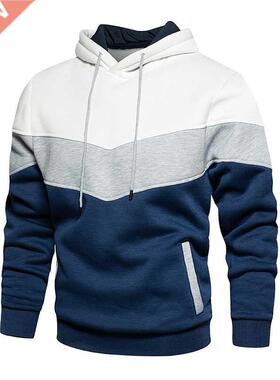 Men's Patchwork Hooded Sweatshirt Hoodies Clothing Casual Lo