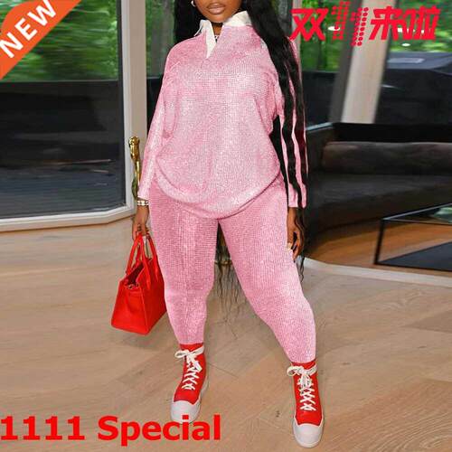 Xl-5xl large size new autumn women's two-piece set大码女套装