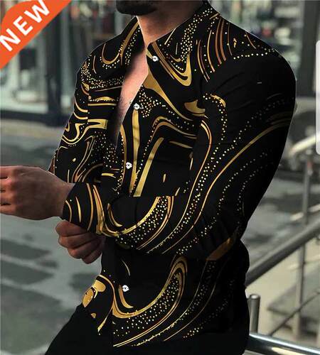 High Quality Fashion Men Oversized Casual Shirt Stripe Print