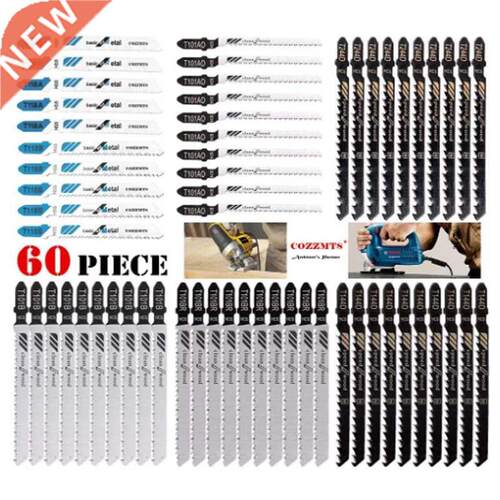 New 60pcs Jig Sw Bldes Set T-shnk Metl Steel Jigsw