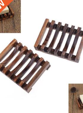 Portable Bamboo Wooden Soap Dish Shower Case Holder