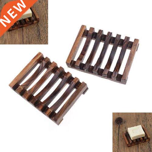 Portable Bamboo Wooden Soap Dish Shower Case Holder