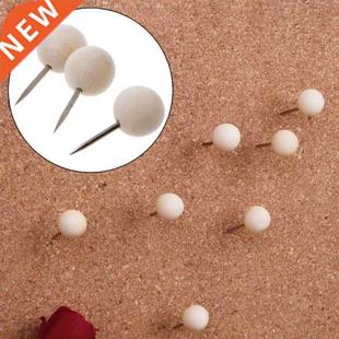 60 Pcs Round Wooden Thumbtack Creative Decorative Drawing Pu