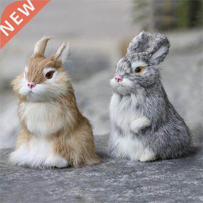 Simulation Rabbit Realistic Plush Animal Figurines Fake