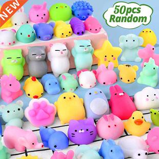 10/50PCS Mini Squishy Toys Mochi Squishies Kawaii Animal Pat