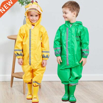 Hooded Kids Raincoat High Visibility Reflective Rainsuit R