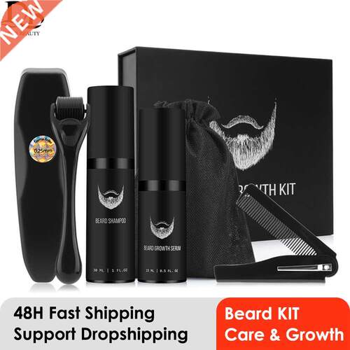 4 Pcs/Set Men Beard Growth Kit Hair Growth Enhancer Thicker