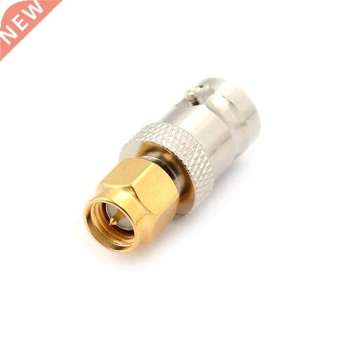 Gold Tone SMA Male to BNC Female Connector Adapter