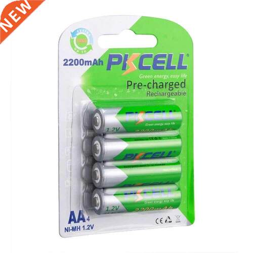 4Pcs PKCELL AA Rechargeable Battery 2200mAh NIMH AA battery