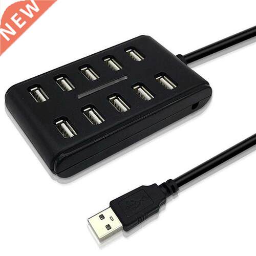High Speed 480 Mbps USB 2.0 Hub 10 Ports Multi Personal Comp