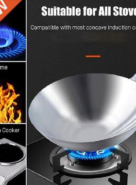 430 Stainless Steel Frying Pan Chinese Handmade Wok Thick