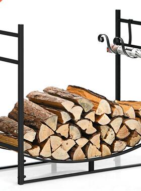 Costway 33” Firewood Rack W/ Removable Kindling Holder