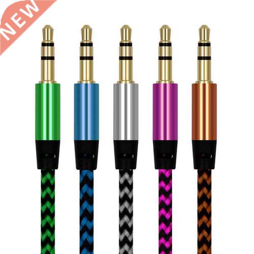 1M Nylon Jack Audio Cable 3.5 mm to 3.5mm Aux Cable Male to
