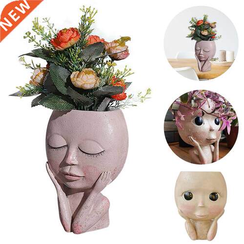 Girls Face He Flower Planter Flower Pot Succulent Plant Co