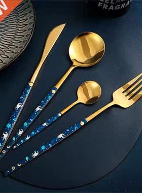 New Stainless Steel Fork Knif Spoon Chopsticks Dinnerware