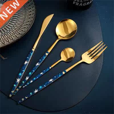 New Stainless Steel Fork Knif Spoon Chopsticks Dinnerware
