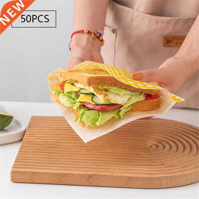 50pcs Sandwich Hamburger Fries Baking Oil Paper Packaging Co