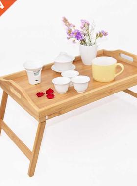 Portable Bamboo Wood Bed Tray Breakfast Laptop Desk Tea Food