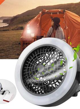 Portable 12LED USB Charging Tent Lantern Light Fan Lamps