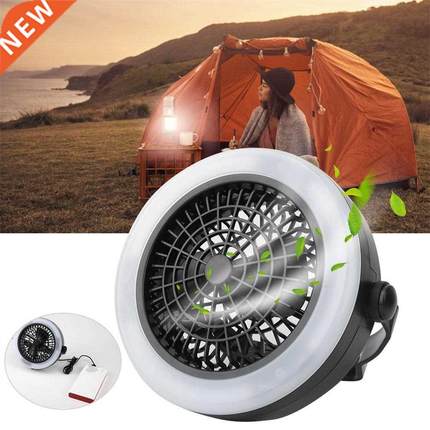 Portable 12LED USB Charging Tent Lantern Light Fan Lamps