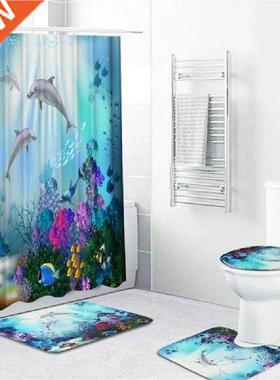 Deep Ocean Sea Shower Curtain Bathroom Waterproof Non-slip