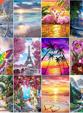 5D  diamond painting full round landscape picture diamond