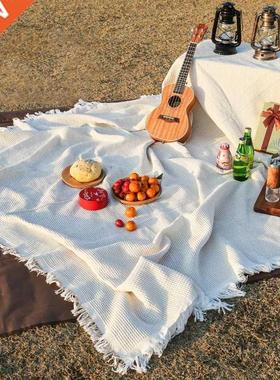 Knitting Picnic Throw Blanket Outdoor Picnic Mat Soft Sofa B