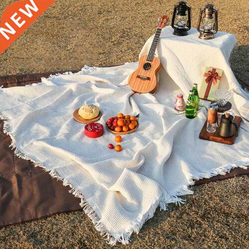 Knitting Picnic Throw Blanket Outdoor Picnic Mat Soft Sofa B
