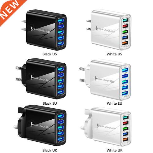 48w Luminous 5usb Mobile Phone Charger Portable 5 USB Port M