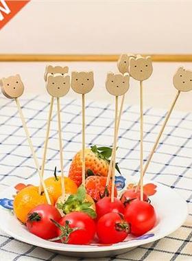 100Pcs Cocktail Picks Decorative Bamboo 4.7 Inch Bear Top