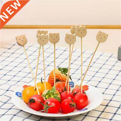 100Pcs Cocktail Picks Decorative Bamboo 4.7 Inch Bear Top