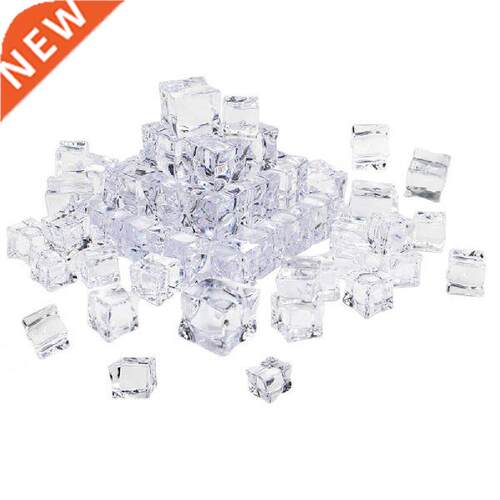 50Pcs 20mm Cube Square Shape Glass Luster Ice Cubes Fake