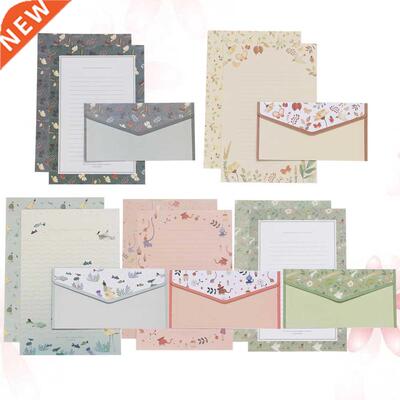 5 Sets/45pcs Flower Printing Envelope and Letter Paper Lovel
