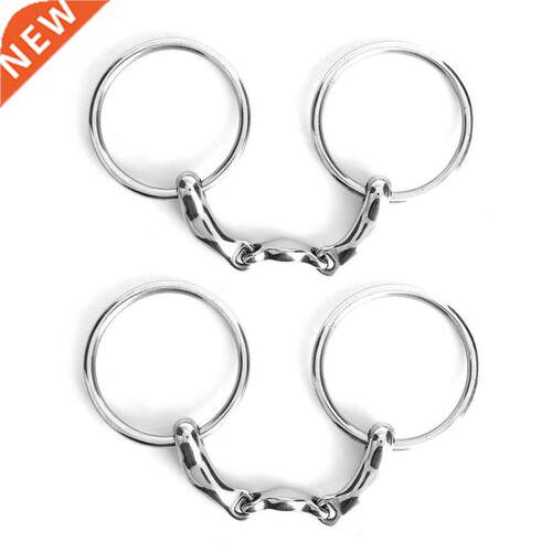 10 2 inch Snaffle Horse Bit W/ Curved Link Stainless Steel