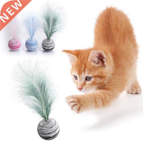 1pc Funny Cat Toy Star Ball Plus Feather EVA Material Light