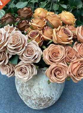 55cm D9.5cm 9roses / Bouquet Artificial Fake Silk Flowers W