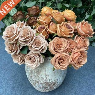 55cm D9.5cm 9roses / Bouquet Artificial Fake Silk Flowers W