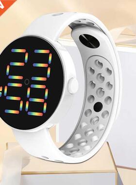 LED Electronic Watch Rainbow Button Waterproof Digital Sport