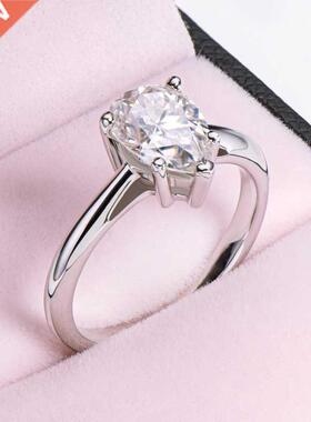 Luxury Real 2 Ct D Color Moissanite Rings For Women 100% Sil