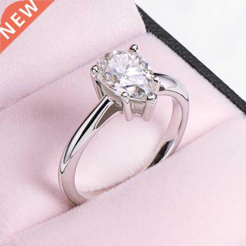 Luxury Real 2 Ct D Color Moissanite Rings For Women 100% Sil