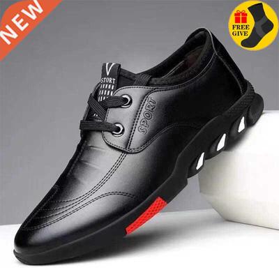 Fshion Men Lether Shoes Dily Office Snekers Zptos Homb