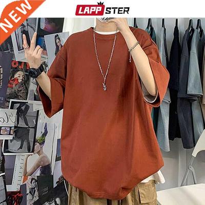 LAPPSTER Men Oversized Sreetwear Cotton Colorful T Shirts 20