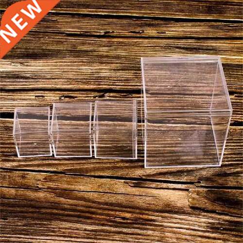 Useful 4Pcs Transparent Cube Compact Portable Lid Case