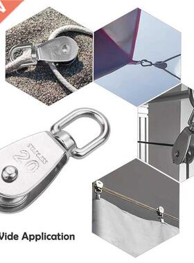 10Pcs M20 Single Pulley Block 304 Stainless Steel Hanging Wi