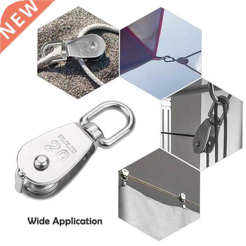 10Pcs M20 Single Pulley Block 304 Stainless Steel Hanging Wi