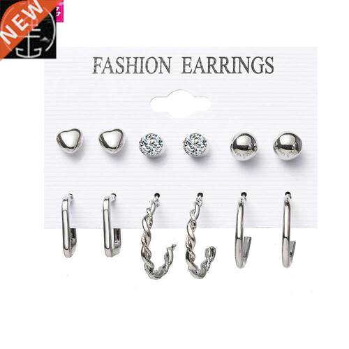 elegant jewelry Simple earrings alloy pearl stud earring set