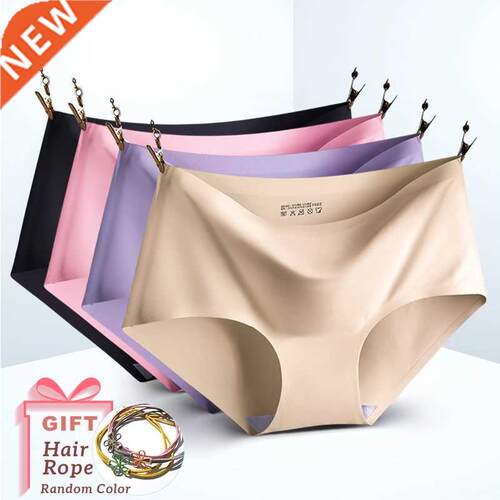 Big Size 4XL Women Seamless Panties Silk Mid Waist Underwear