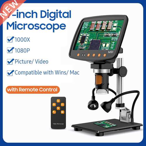 LCD Screen Video Microscope 7-inch 1000X Microscope and Tele