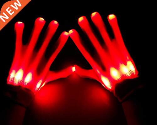 LED Gloves Neon Guantes Glowing Halloween Party Light Props