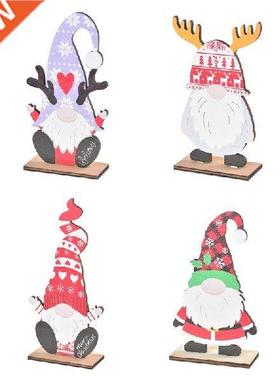 K1MF Dekorasi Meja Natal Bahan Kayu Tengah 4 Gaya Pilih